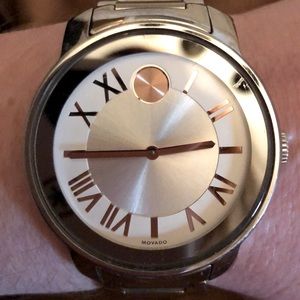 Movado BOLD LUXE Two Tone (silver and rose) Watch